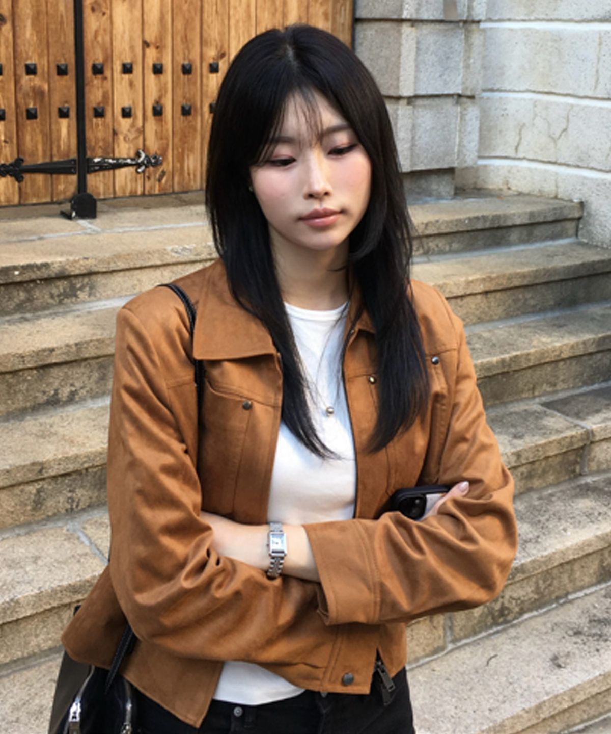 브릴먼스(BRILLEMONTHS) 스웨이드 집업 자켓 [카멜]