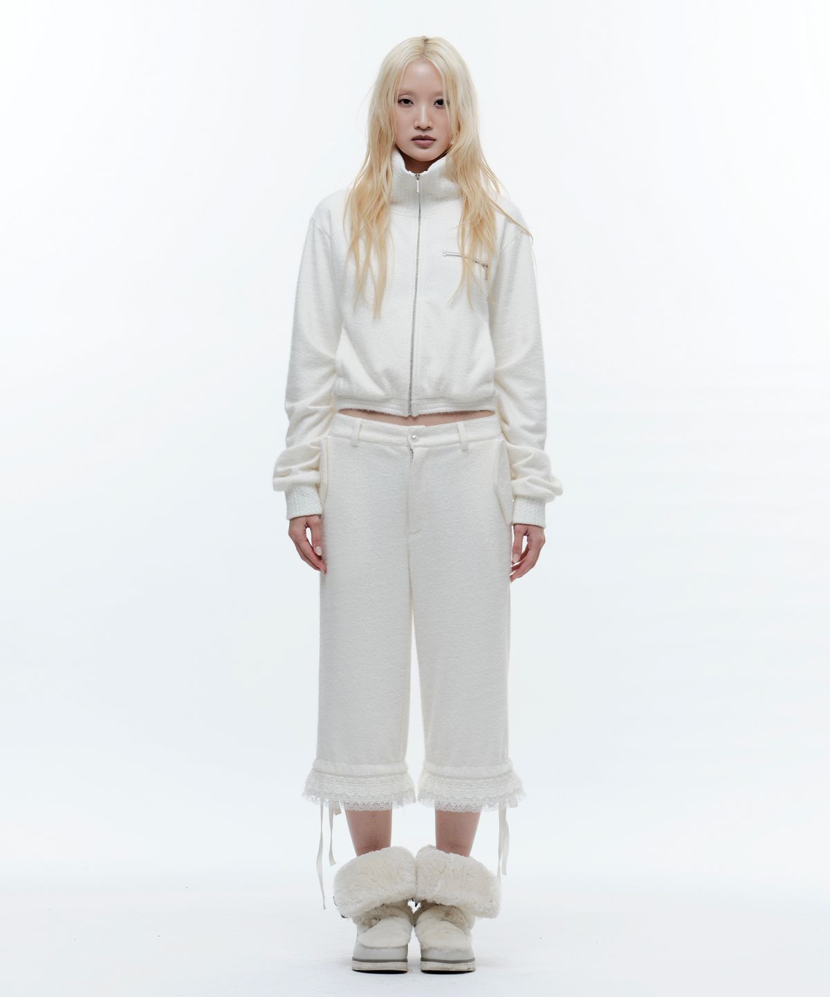 웻태그(WET TAG) LACE TRIM PANTS WHITE