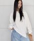 SIGNATURE PRINTED OVERSIZED FIT LONG-SLEEVED T-SHIRT, WHITE