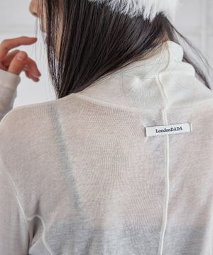 WOOL BLENDED POLA T-SHIRT, IVORY