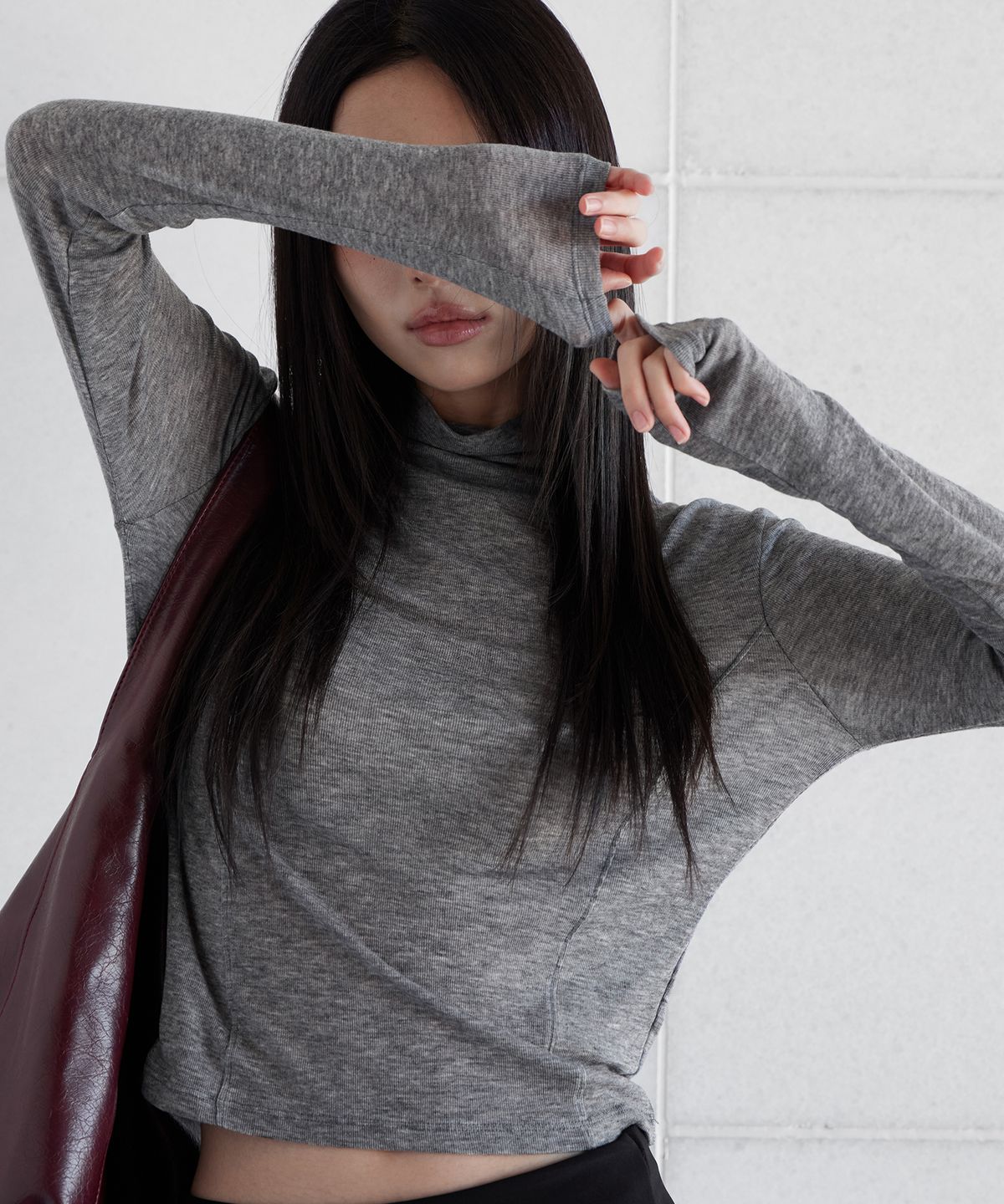 런던다다(LONDONDADA) WOOL BLENDED POLA T-SHIRT, MELANGE GREY