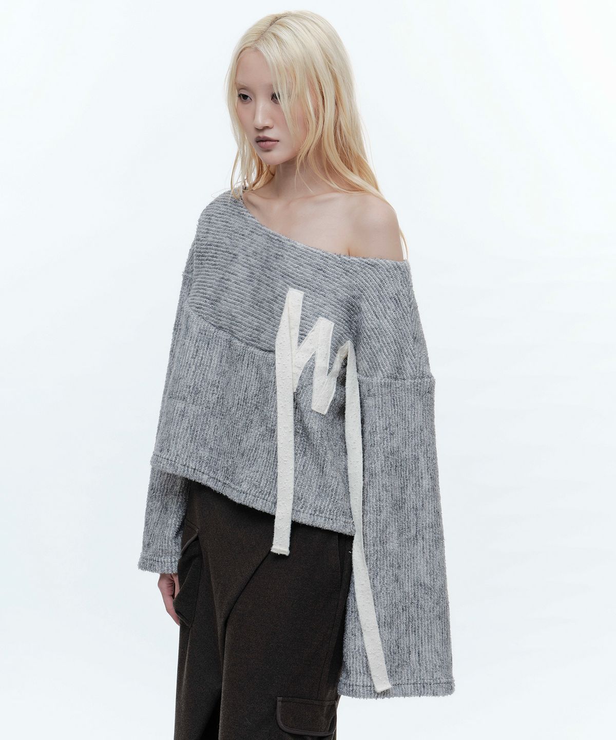 웻태그(WET TAG) W WIDE NECK SWEATER GRAY