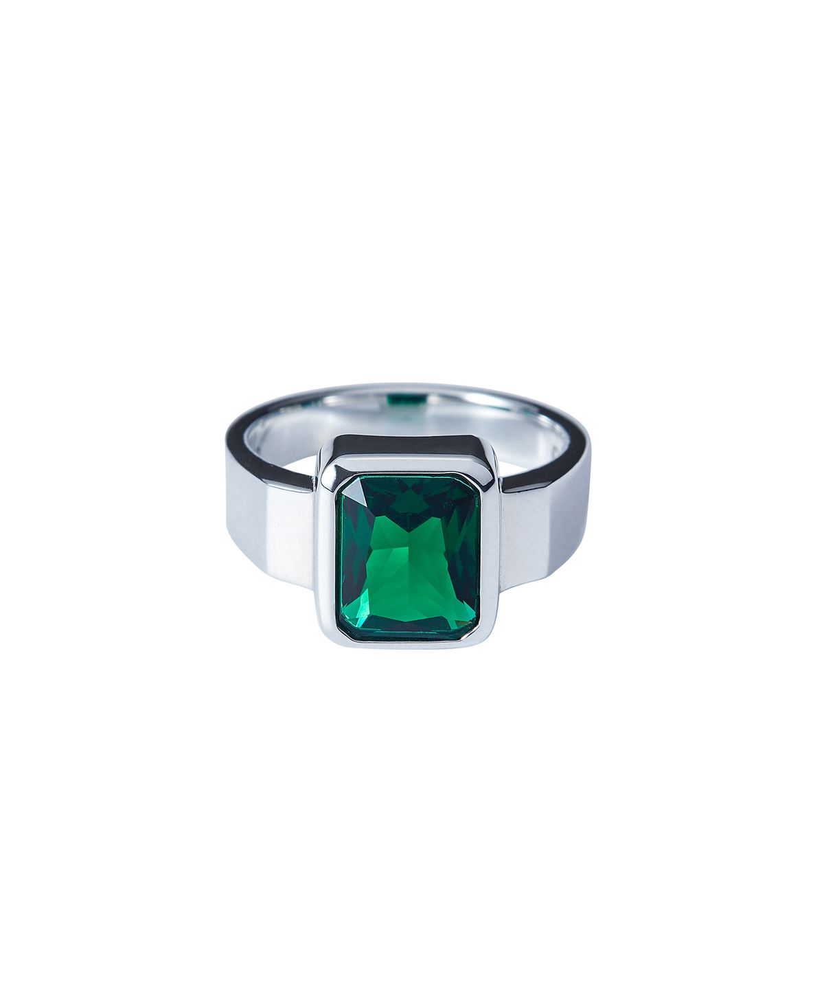스팅925(STING925) Green Emerald Cut Ring