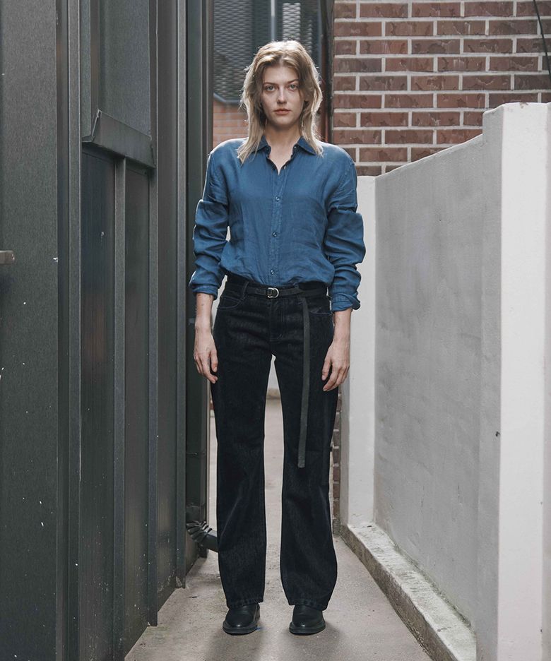 F 033 FLOKED DENIM JEANS
