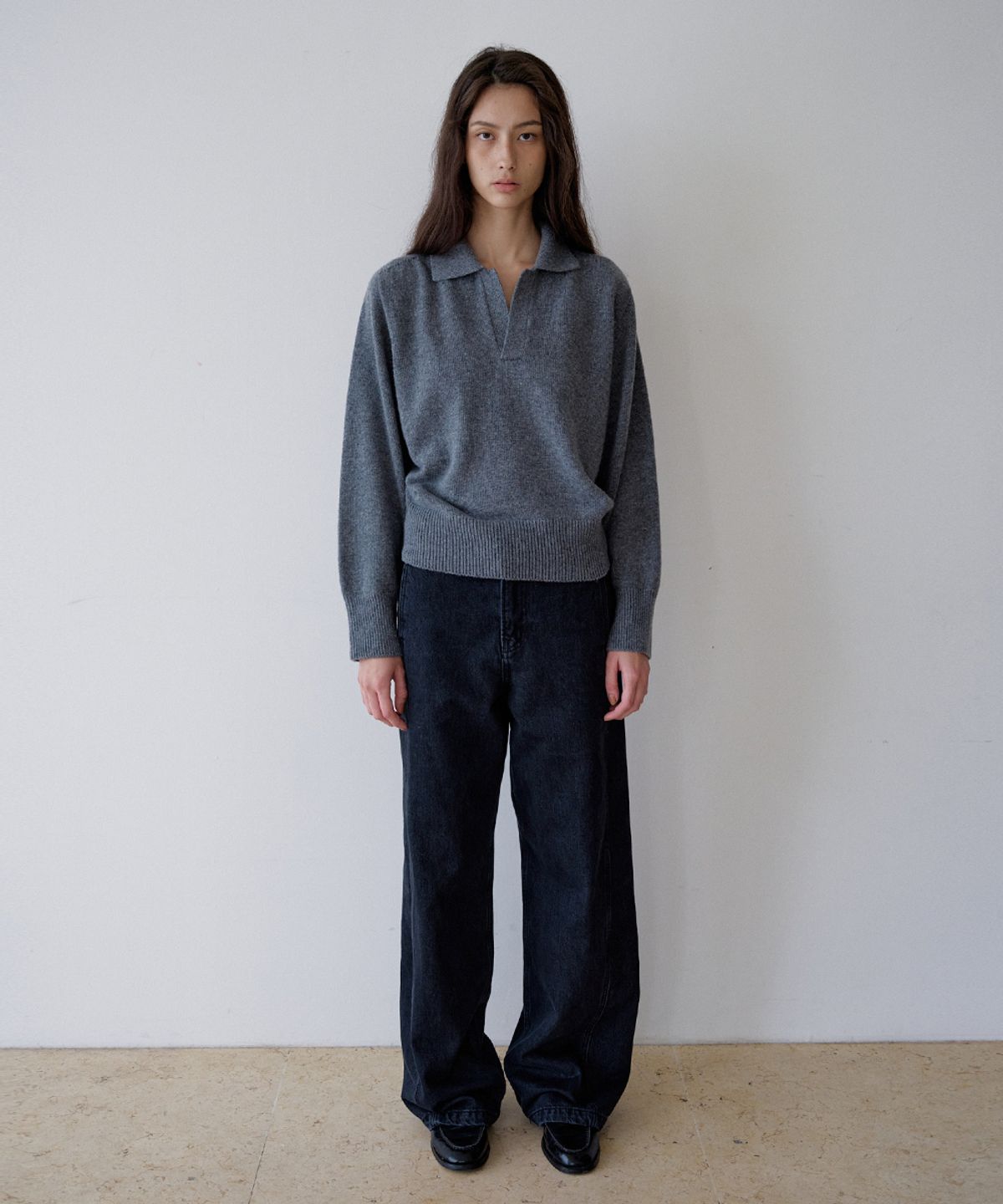 모헤(MOHAE) 2 way straight denim _ faded black
