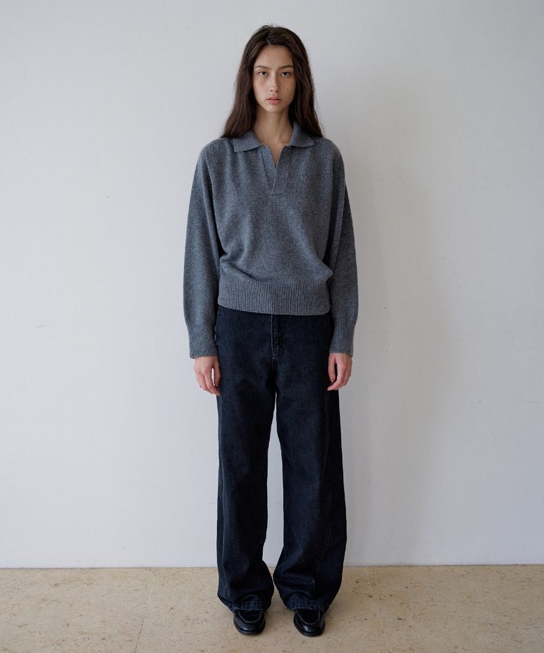 2 way straight denim _ faded black