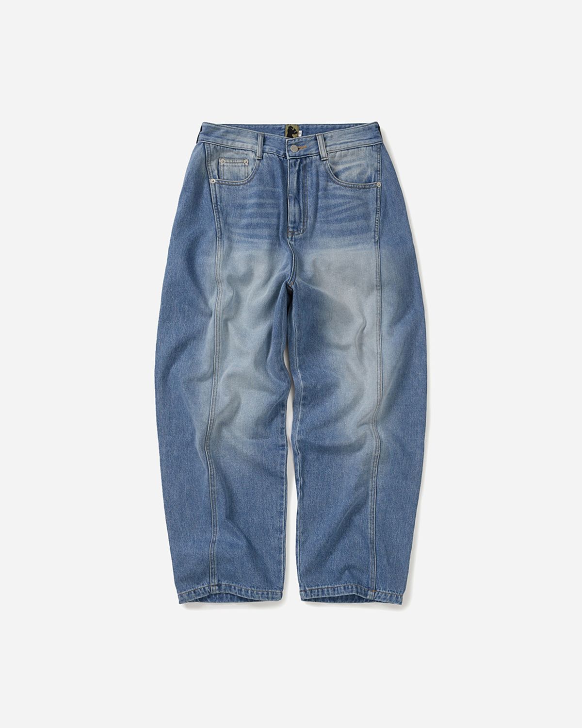 사일런트실러블(SILENTSYLLABLE) Curved denim pants / Light blue