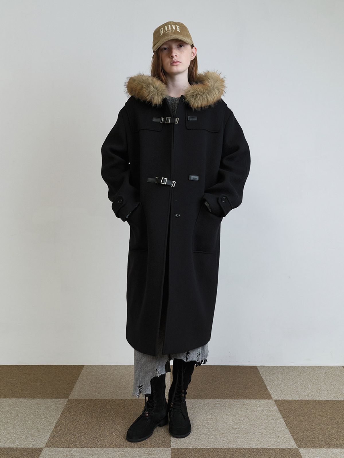 레이브(RAIVE) Fur Trimming Long Coat VW5WH046_2color