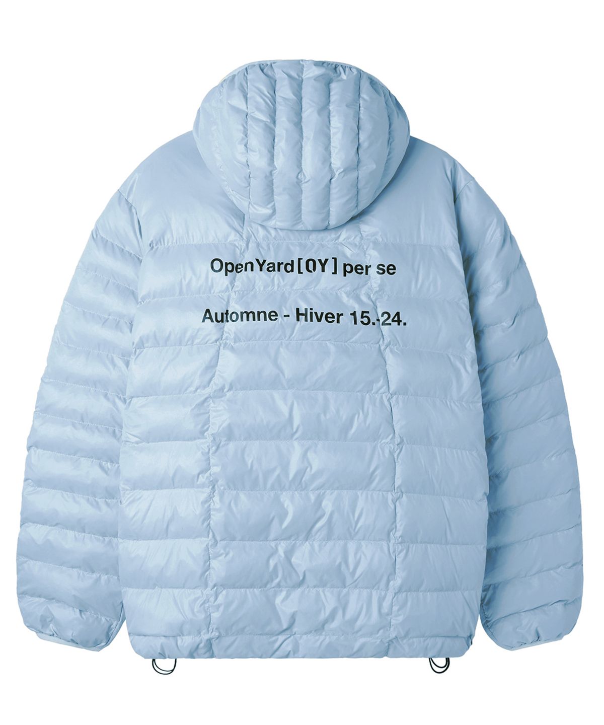 오픈야드(오와이)(OPENYARD(OY)) CURVED ZIPPER LIGHTWEIGHT PUFFER JACKET - SKY BLUE