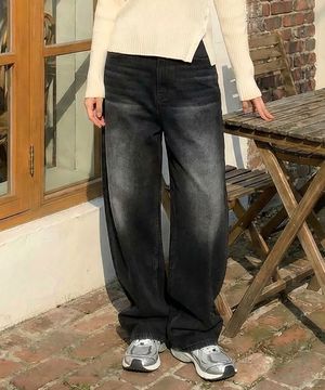 애니 백포켓 와이드 벌룬 데님 팬츠 2 Color [ULZD_0048]