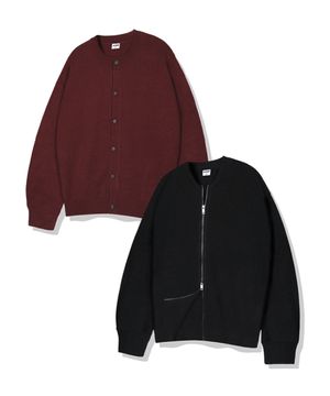 [2PACK] 노멀 오버핏 니트 집업 버튼 가디건 7 Color [ULZG_0002]