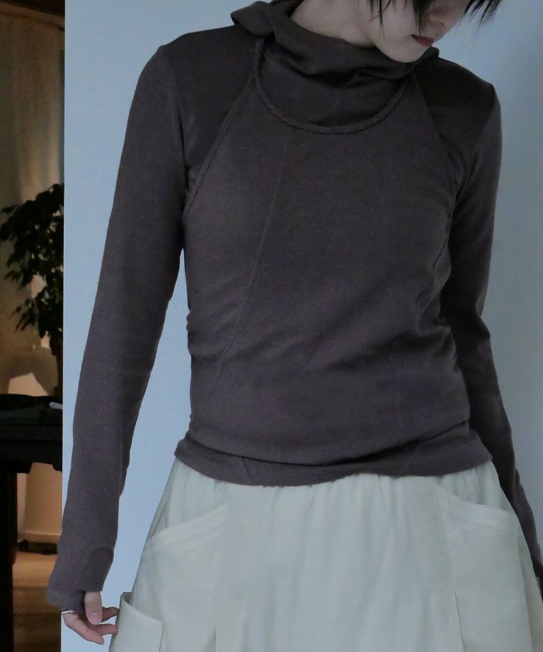 Wool Blend Hoody_ Mocha