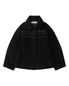 WOOL BLEND RIBBON HALF COAT (BLACK)