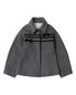 WOOL BLEND RIBBON HALF COAT (GREY)