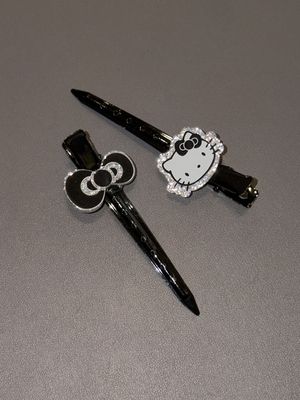 글리터 키티 헤어 핀 (세트)