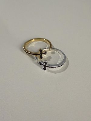 [925실버] 오픈 크로스 링 (2컬러)