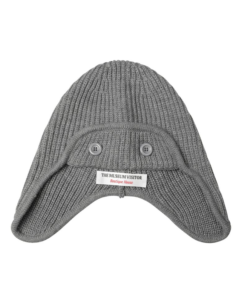 RIBBON KNIT BEANIE (GREY)