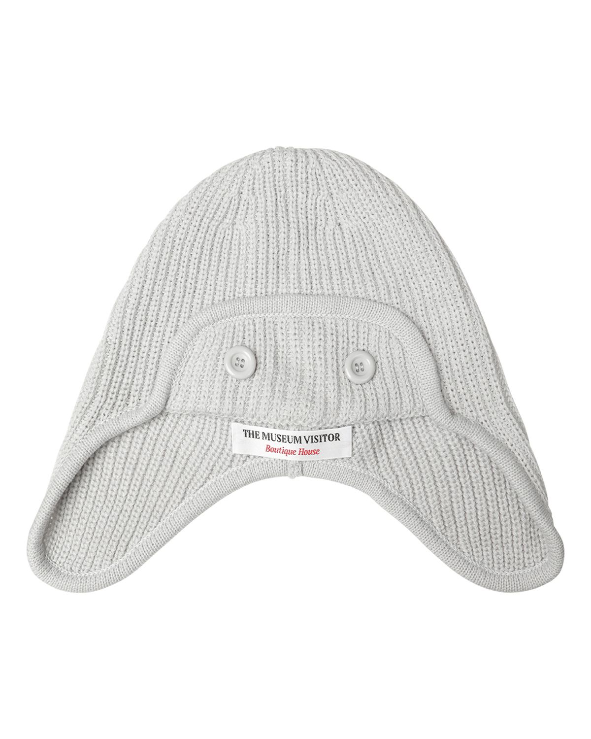 더뮤지엄비지터(THEMUSEUMVISITOR) RIBBON KNIT BEANIE (LIGHT GREY)