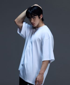 기모 무지 오버핏 숏슬리브 2컬러