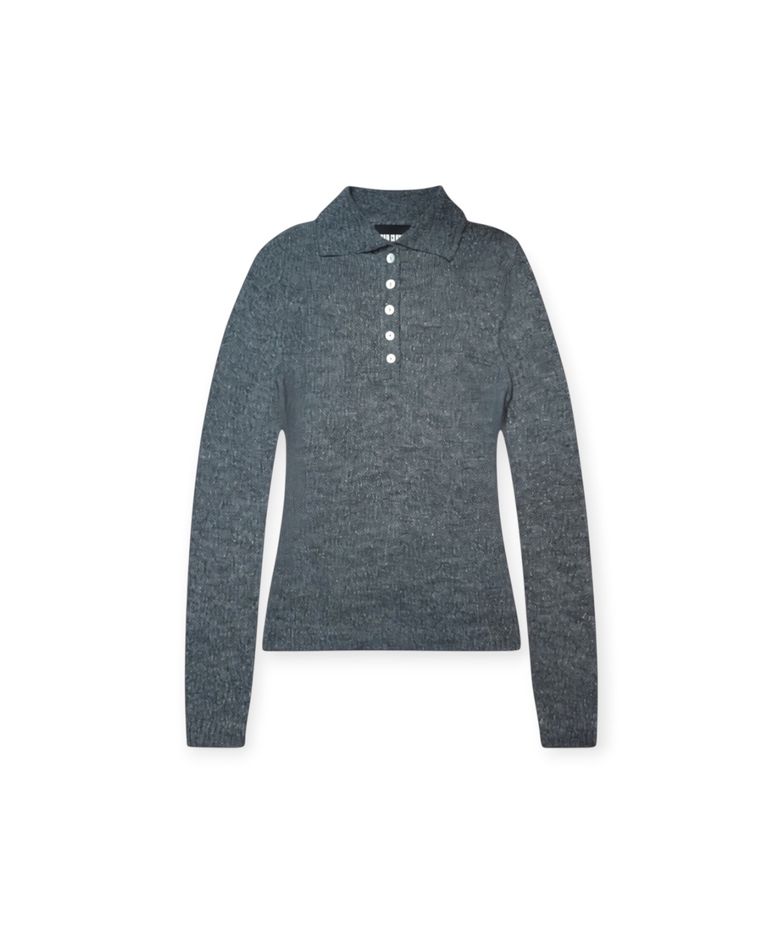 Alpaca Polo Knit (Charcoal)