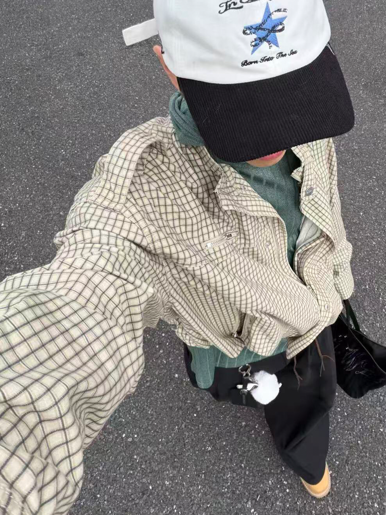 Box* 체크 크롭 자켓