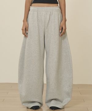 커브드 배럴핏 스웻팬츠 (멜란지그레이)