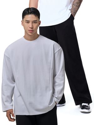 [SET] 퍼펙트 특양면 오버핏 긴팔 티셔츠 와이드 팬츠 세트