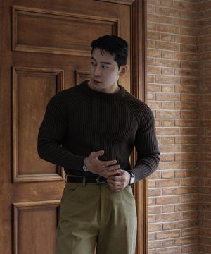 리브드 나그랑 머슬 니트 [브라운]