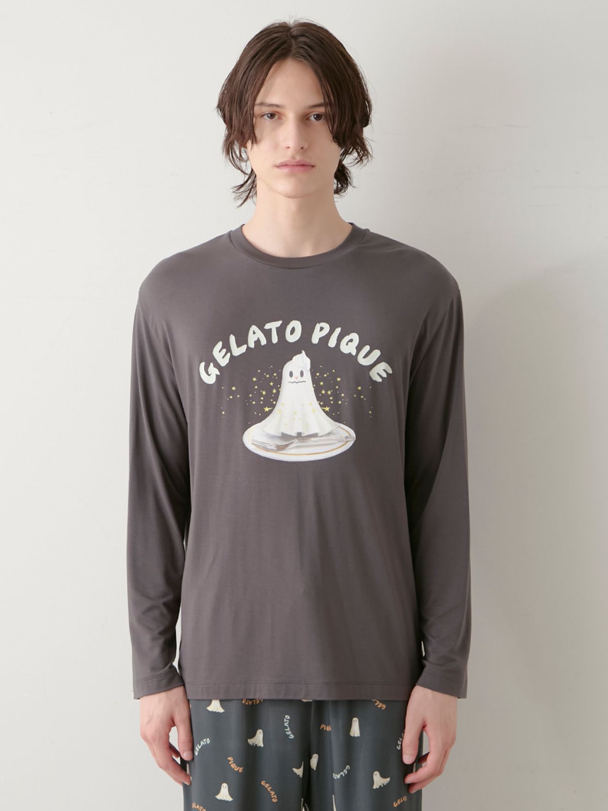 젤라또 피케(GELATO PIQUE) [HOMME] TRICK GHOST 원포인트 롱 티셔츠 PHCT254935