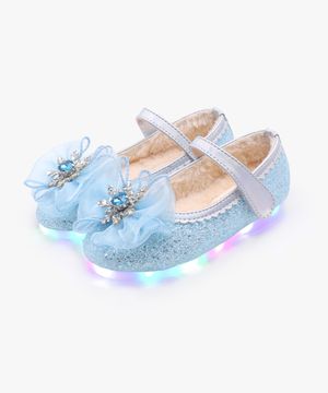 LED 엘사 시그널 여아 겨울 털 구두