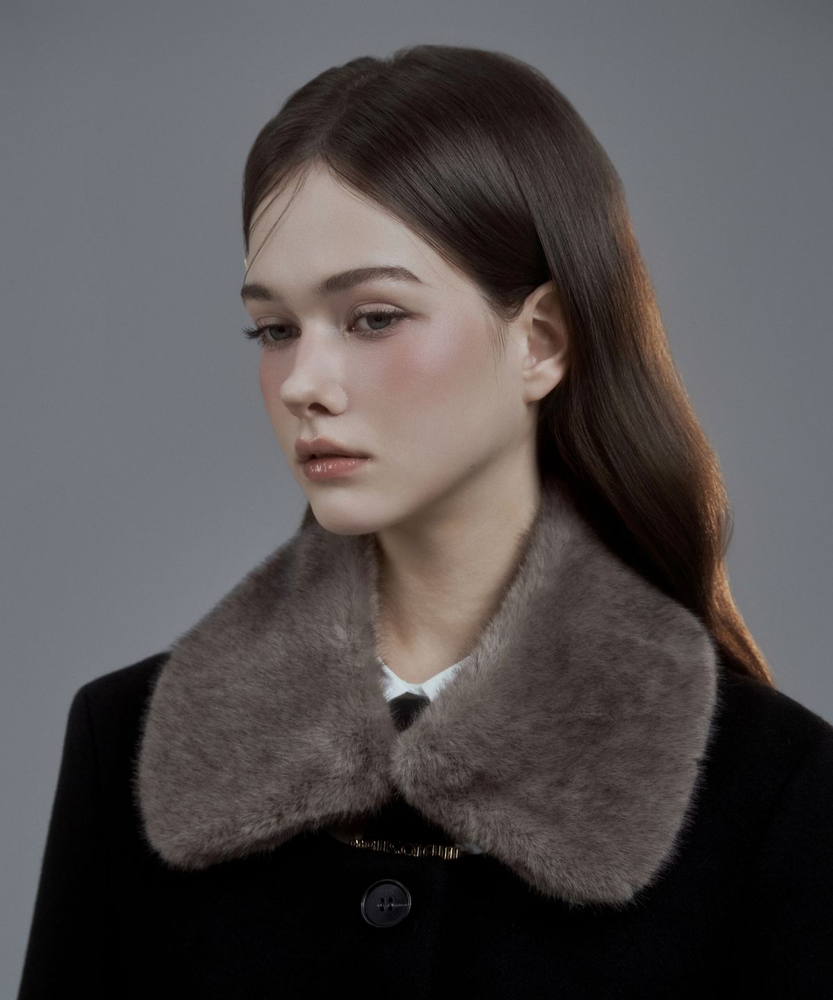 마우솔레움(MAU SOLEUM) 2-way Fur Collar Muffler - Brown