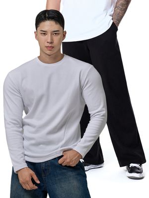 [SET] 퍼펙트 특양면 머슬핏 긴팔 티셔츠 와이드 팬츠 세트