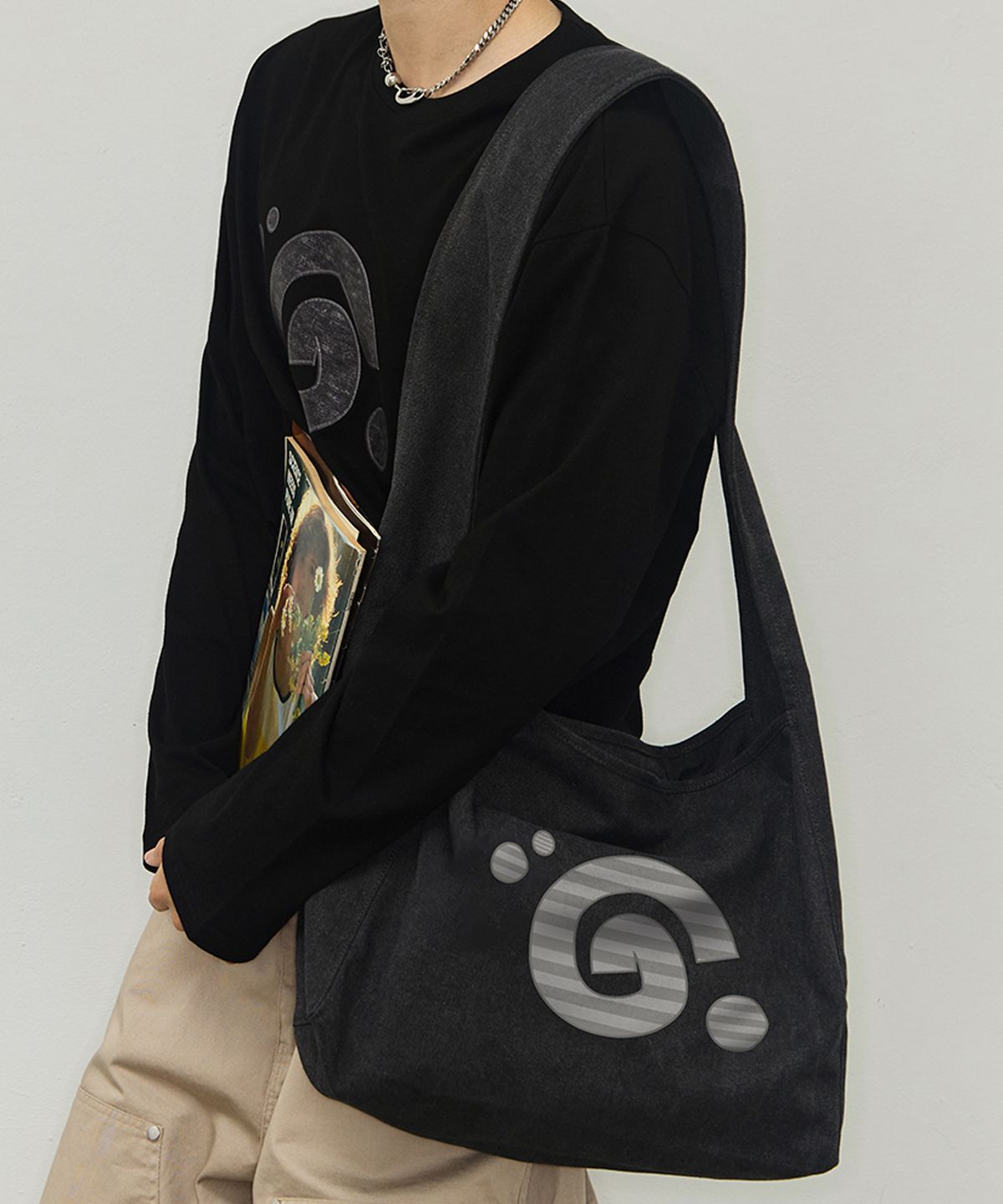그레이버(GRAVER) [UNISEX]G SYMBOL 코튼 캔버스 크로스백_2color