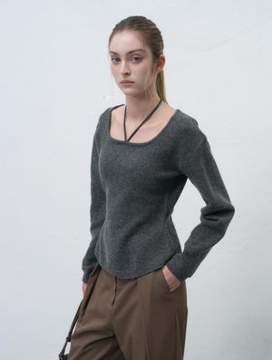 스트랩 니트 풀오버 [CHARCOAL] / WBE4L05547