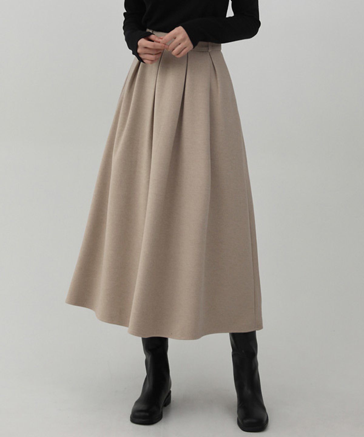 엘뮤즈(LMUSE) [150/160.ver] LONG SKIRT.005 -기모안감/2color/3size