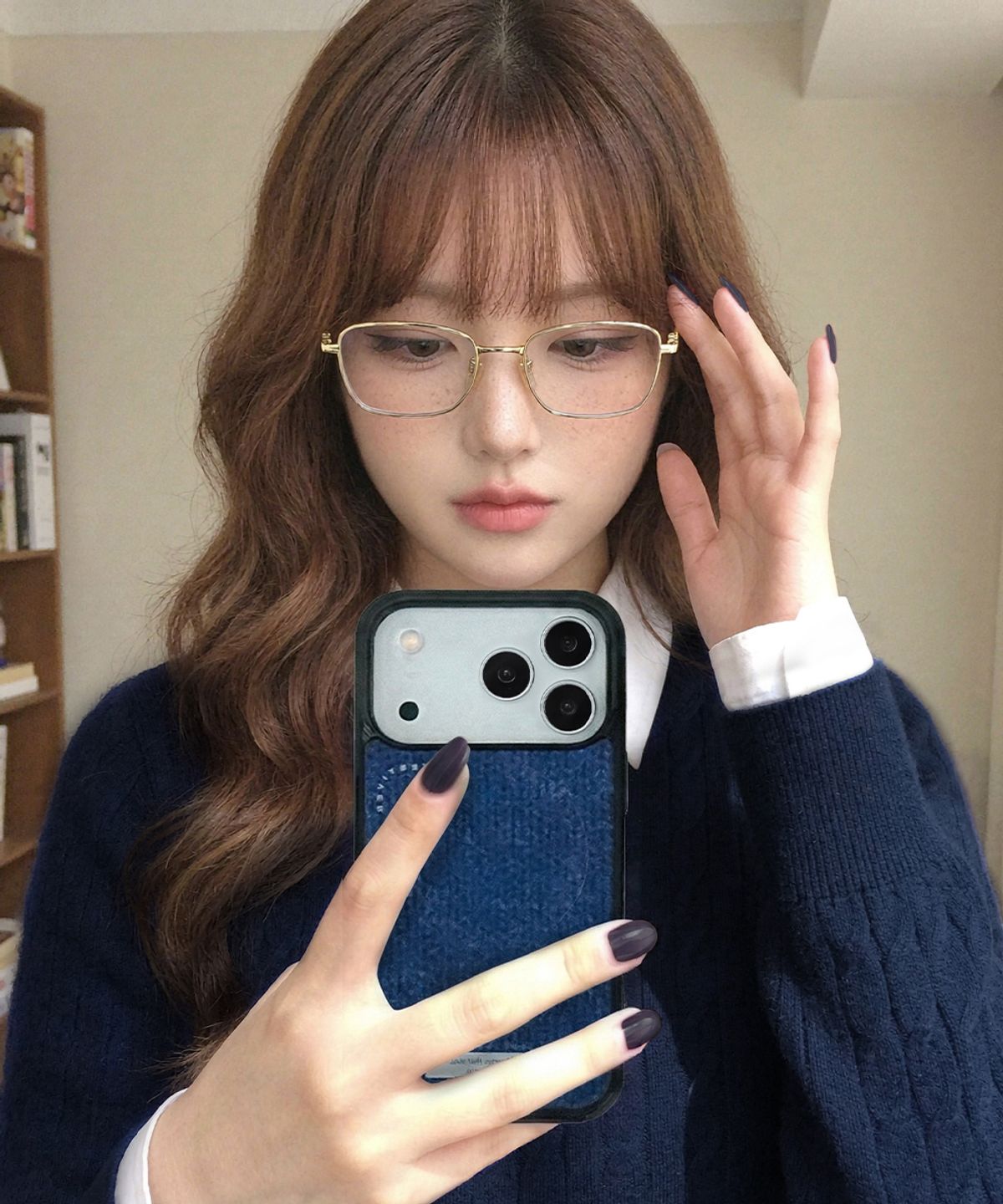 페스티버(FESTIVER) (MagSafe) Momento Glass bumper case_Deep Blue