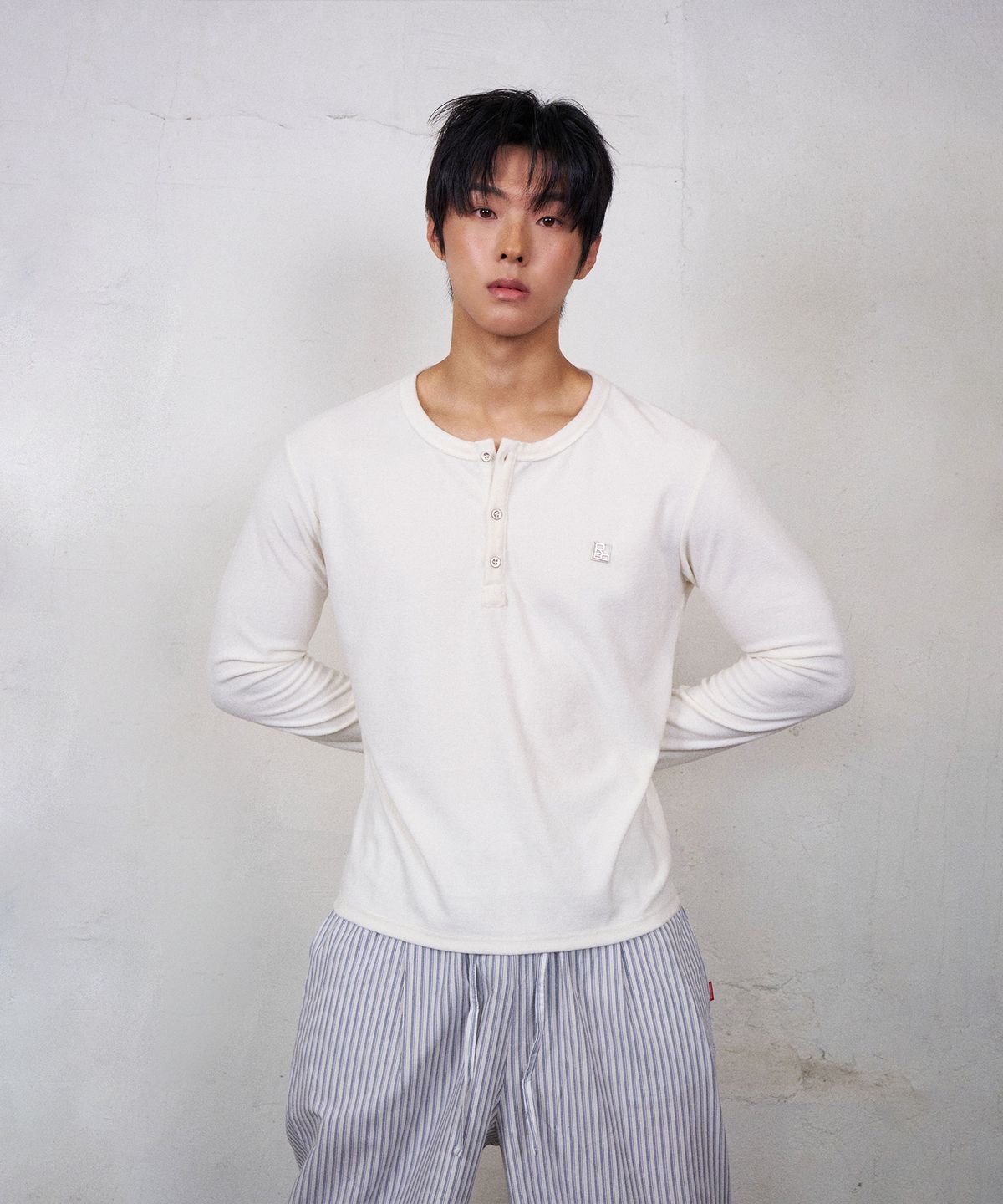 레코딩하우스(RECORDINGHOUSE) REC TERRY HENLEY-NECK [WHITE]
