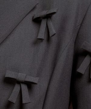 Suit Mini Ribbon Brooch Set - White,Grey,Black