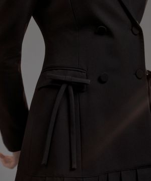 Suit Ribbon Brooch Set - White,Grey,Black