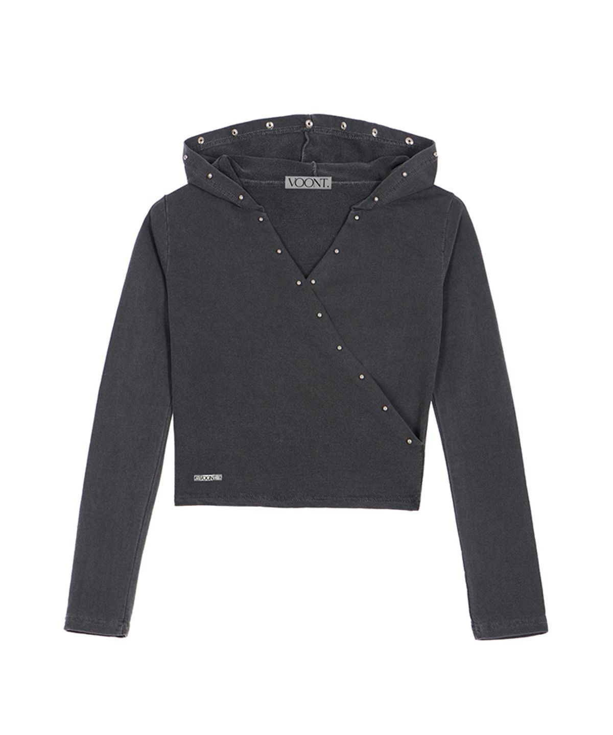 분트(VOONT) Stud Line Hood Long Sleeve (CHARCOAL)