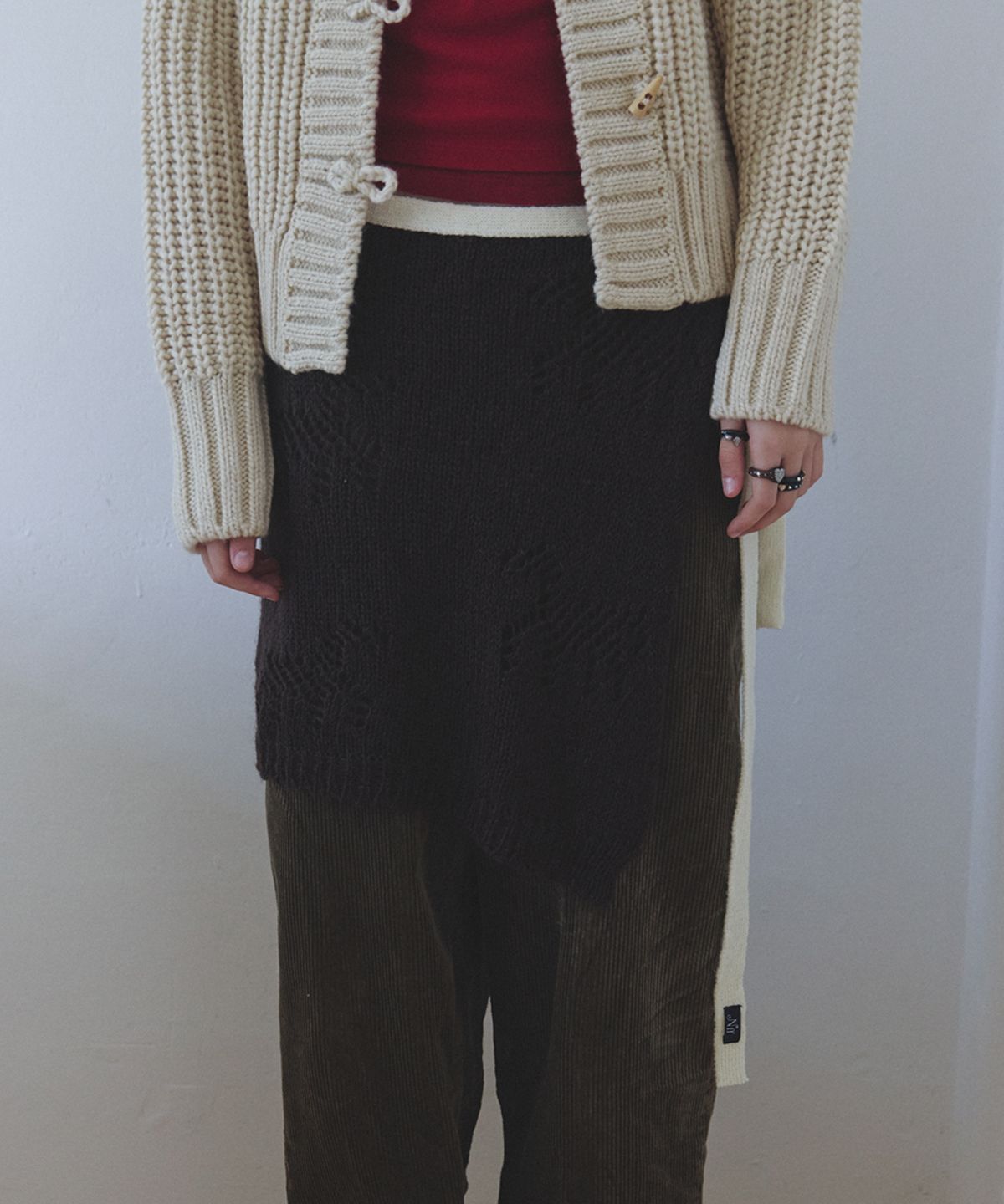 엔프프(NFF) epona layered skirt-brown