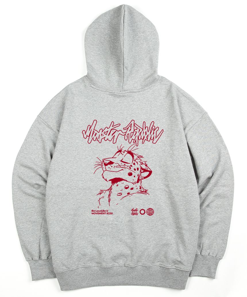 MUSINSA | MONSTER REPUBLIC Sketch Line Cheetah Red Hoodie Gray_8230 hoodie cheetah line