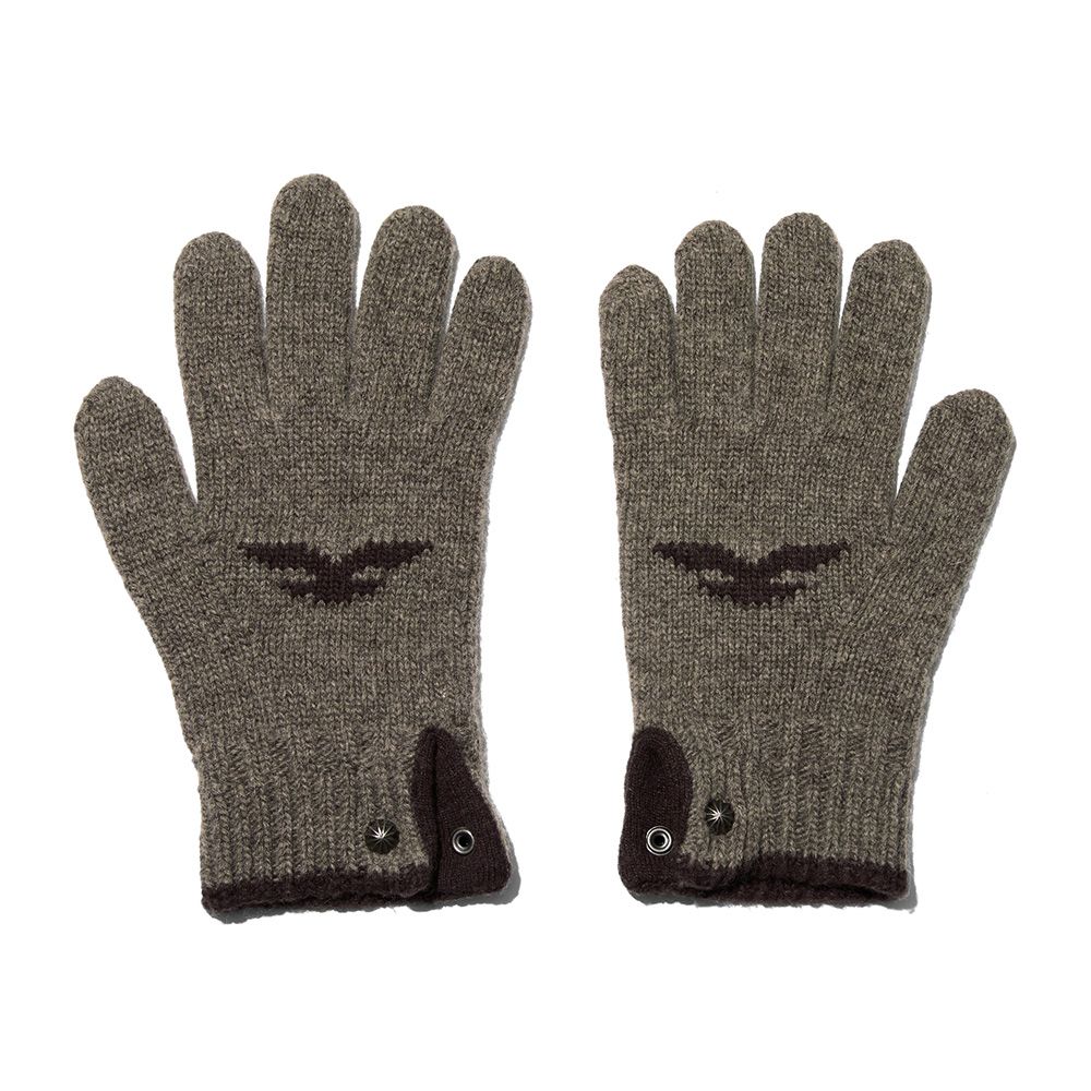 MUSINSA公式 | OGARP Concho Snap Knit Gloves Charcoal