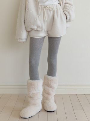 Bobble fleece shorts (ivory)