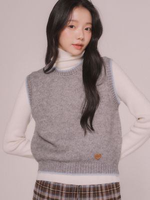 심플 라인 니트 베스트 (2color)