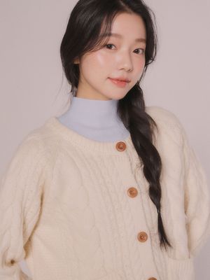 케이블 니트 가디건 (2color)