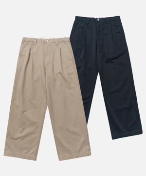 Wide Fit Cinchback Chino Pants_2color