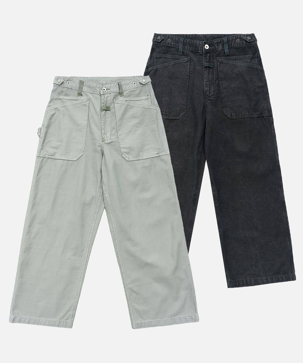 미드업데이트(MIDUPDATE) Wide Fit Utility Fatigue Pants_2color