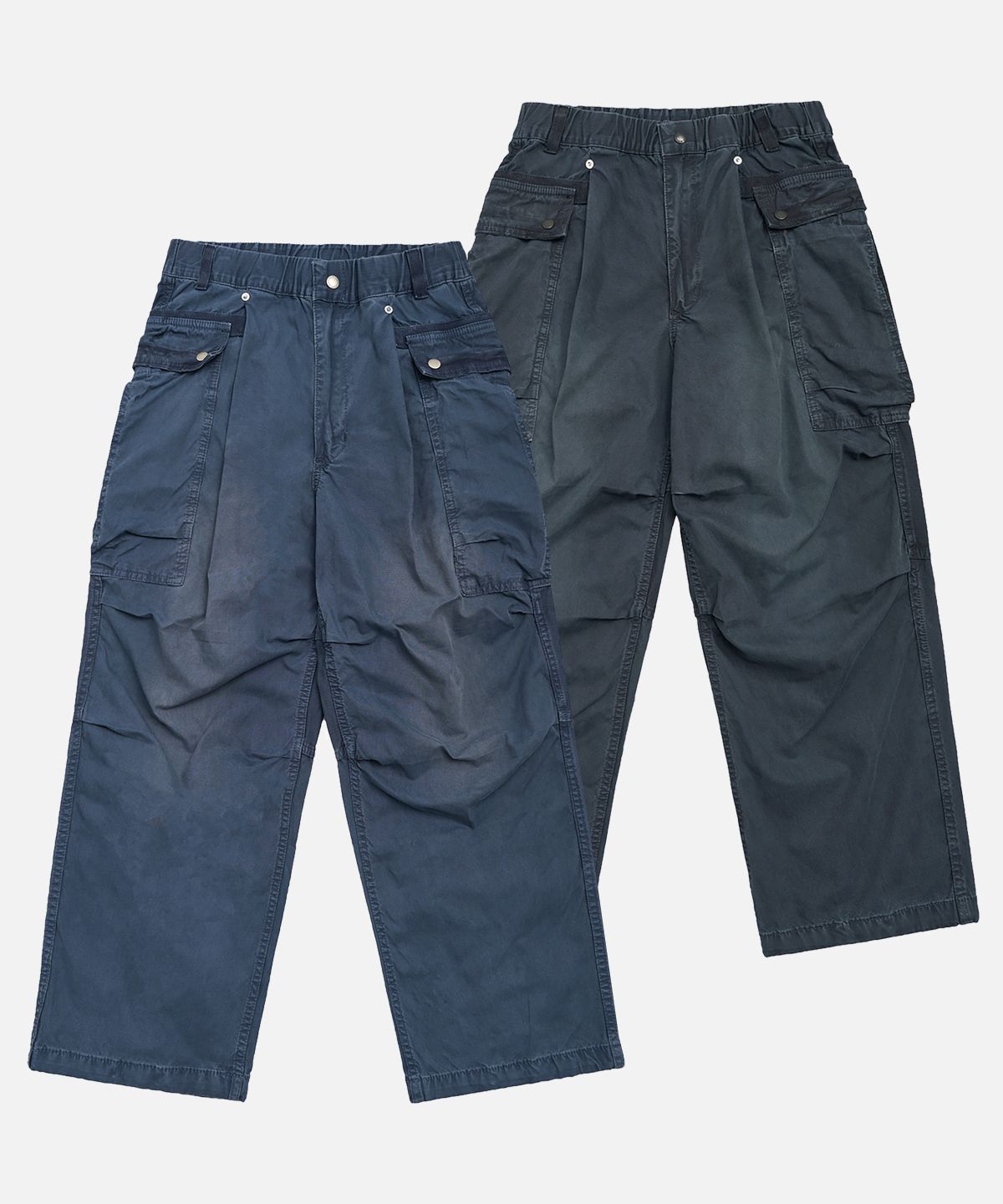 미드업데이트(MIDUPDATE) Wide Fit Washed Cargo Pants_2color