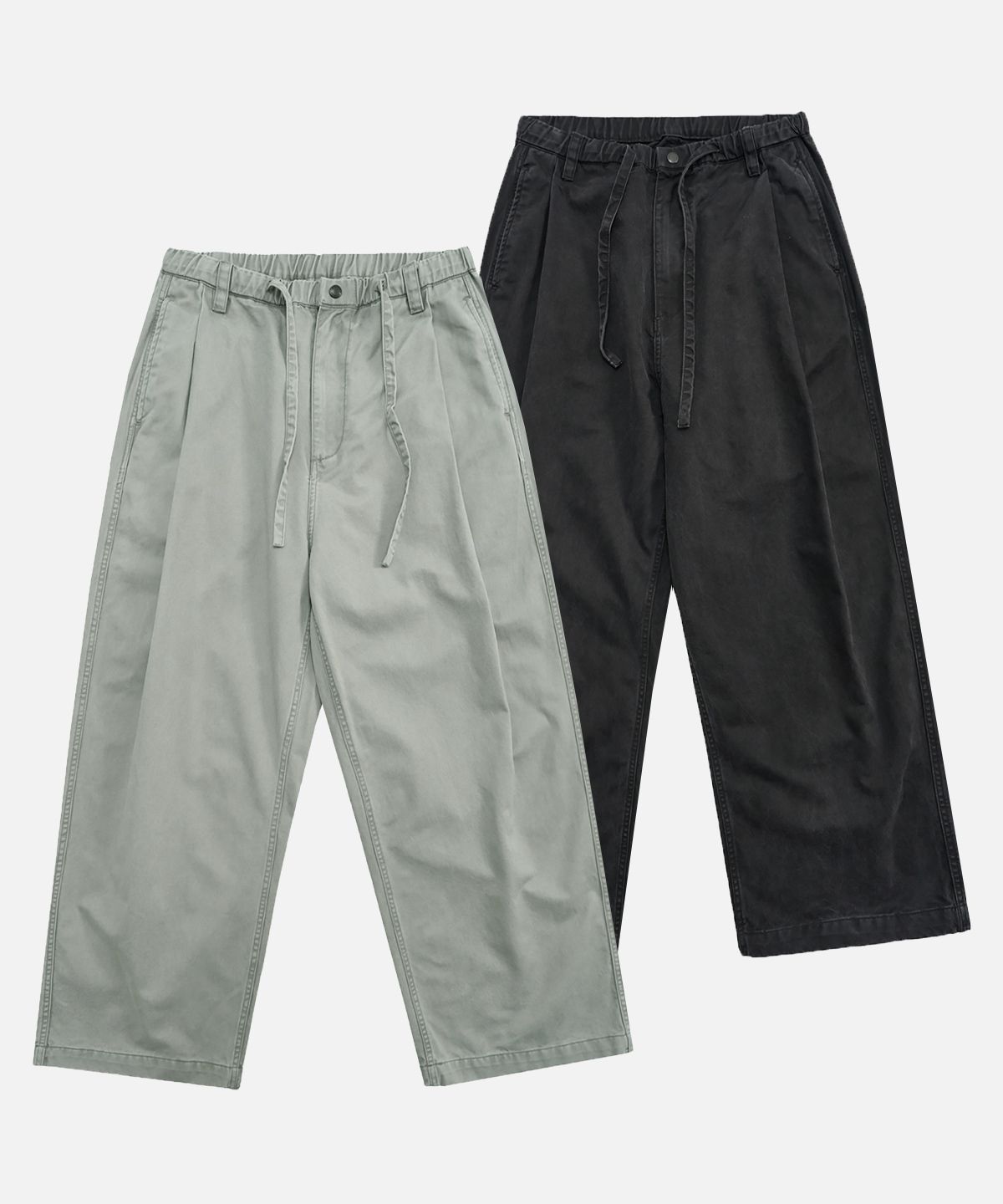 미드업데이트(MIDUPDATE) Wide Fit String Chino Pants_2color